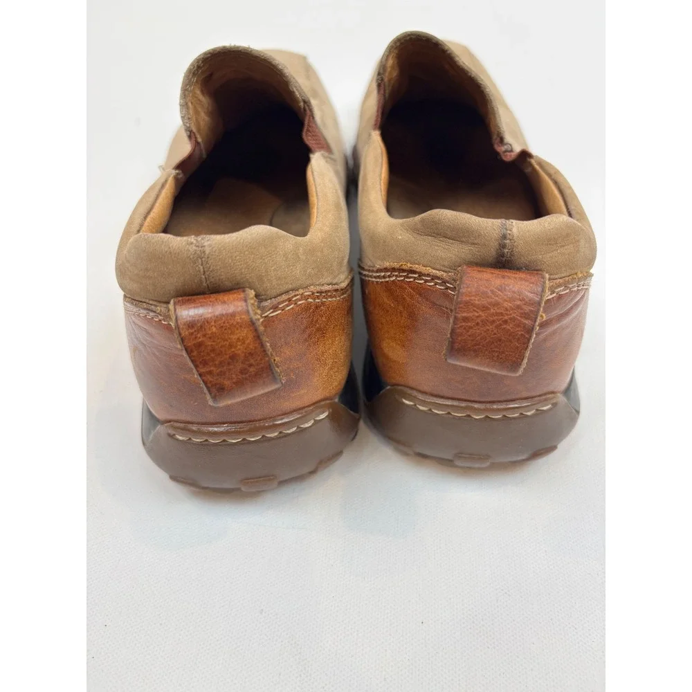 Born Mens Slip On Loafers Tan Brown Leather Casual Walking Shoes M1198 8.5
